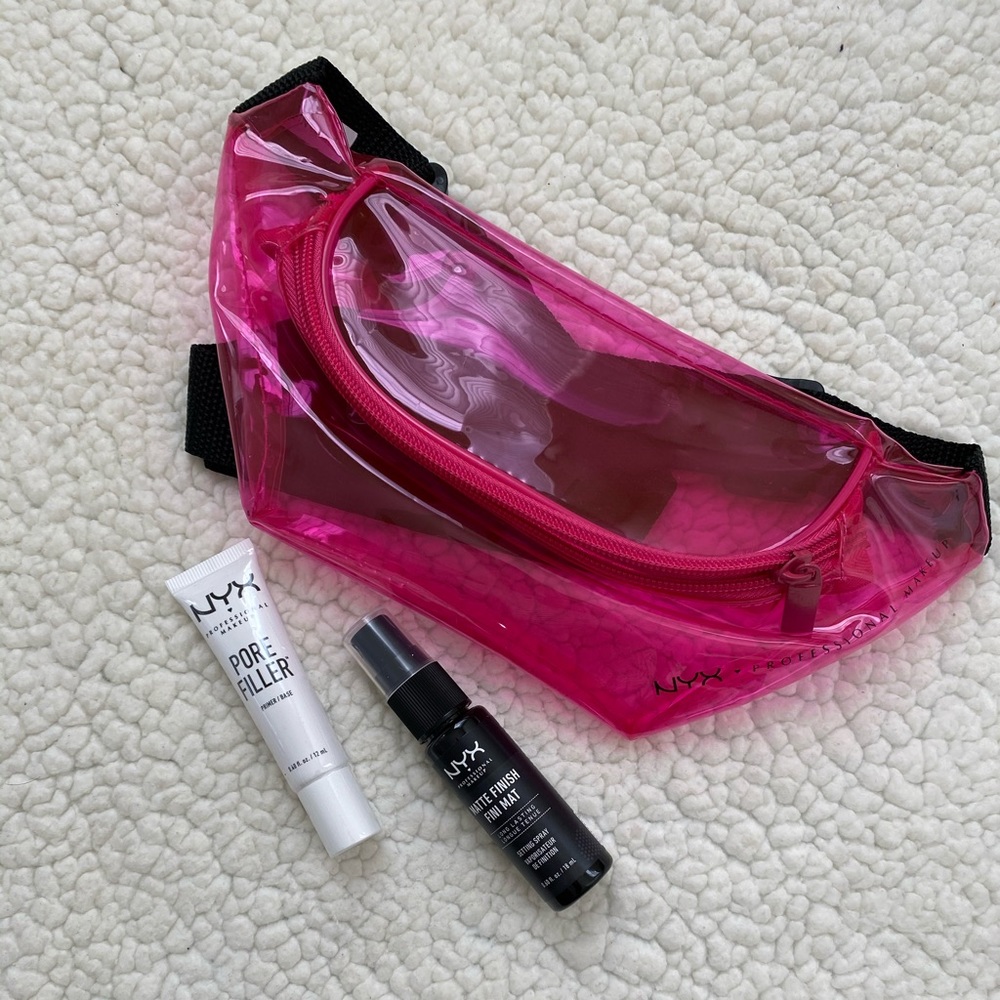 2/$20 🌈 NWT Pink Waist bag + NYX cosmetics